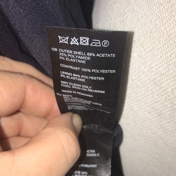 Reiss Bellanne Navy Blue Sheer Panel Dress - Picture 9 of 9